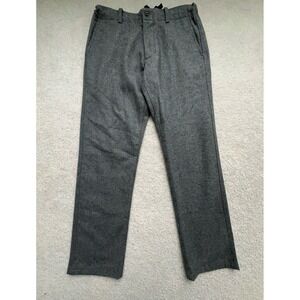 Banana Republic Wool Pants Mens Size 31/32 Flannel Crop Fit Drawstring Gray